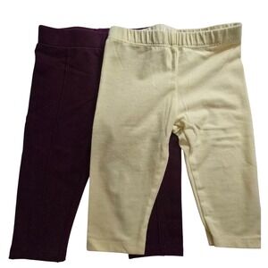 Garanimals Biscotti Baby Girl Leggings Bundle 3-6M Purple Yellow Pants Set